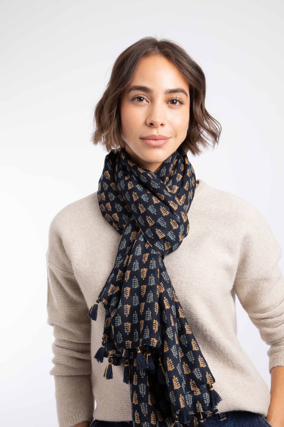 Marelia Printed Scarf Yellow Iris