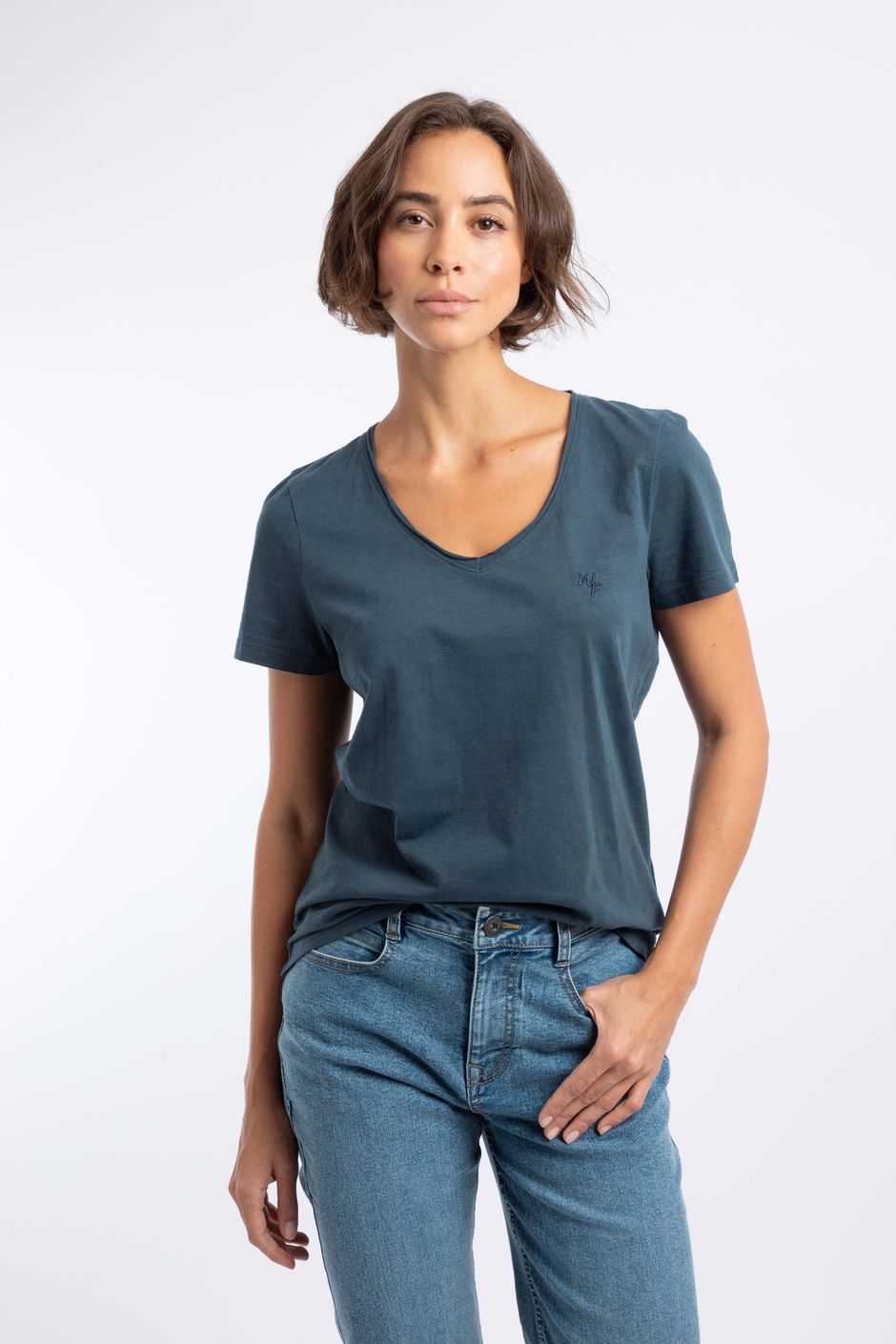 Hailey V-Neck T-Shirt Navy