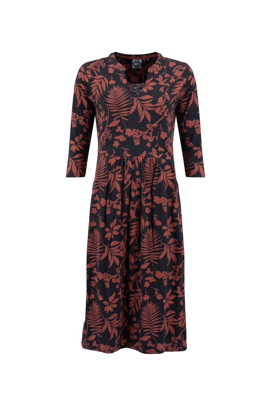 Isolde Printed Jersey Midi Dress Bitter Chocolate