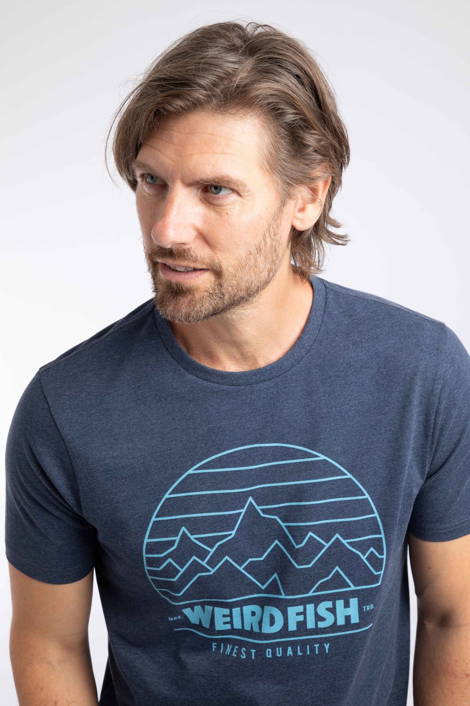 Off Grid Front Print Graphic T-Shirt Dark Blue