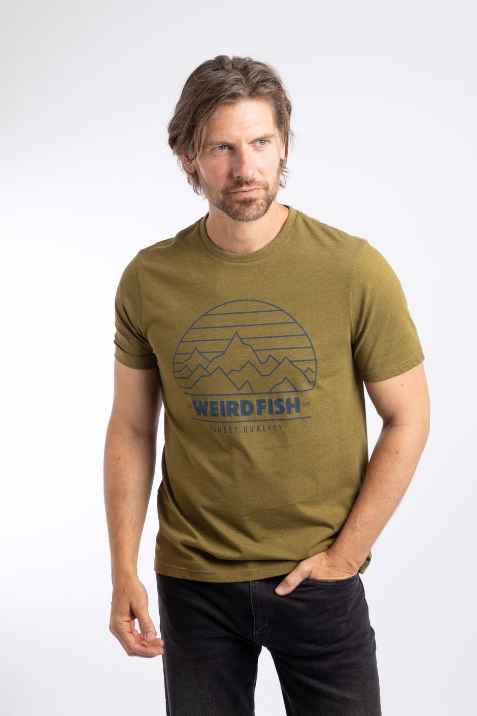 Off Grid Front Print Graphic T-Shirt Verdun Green