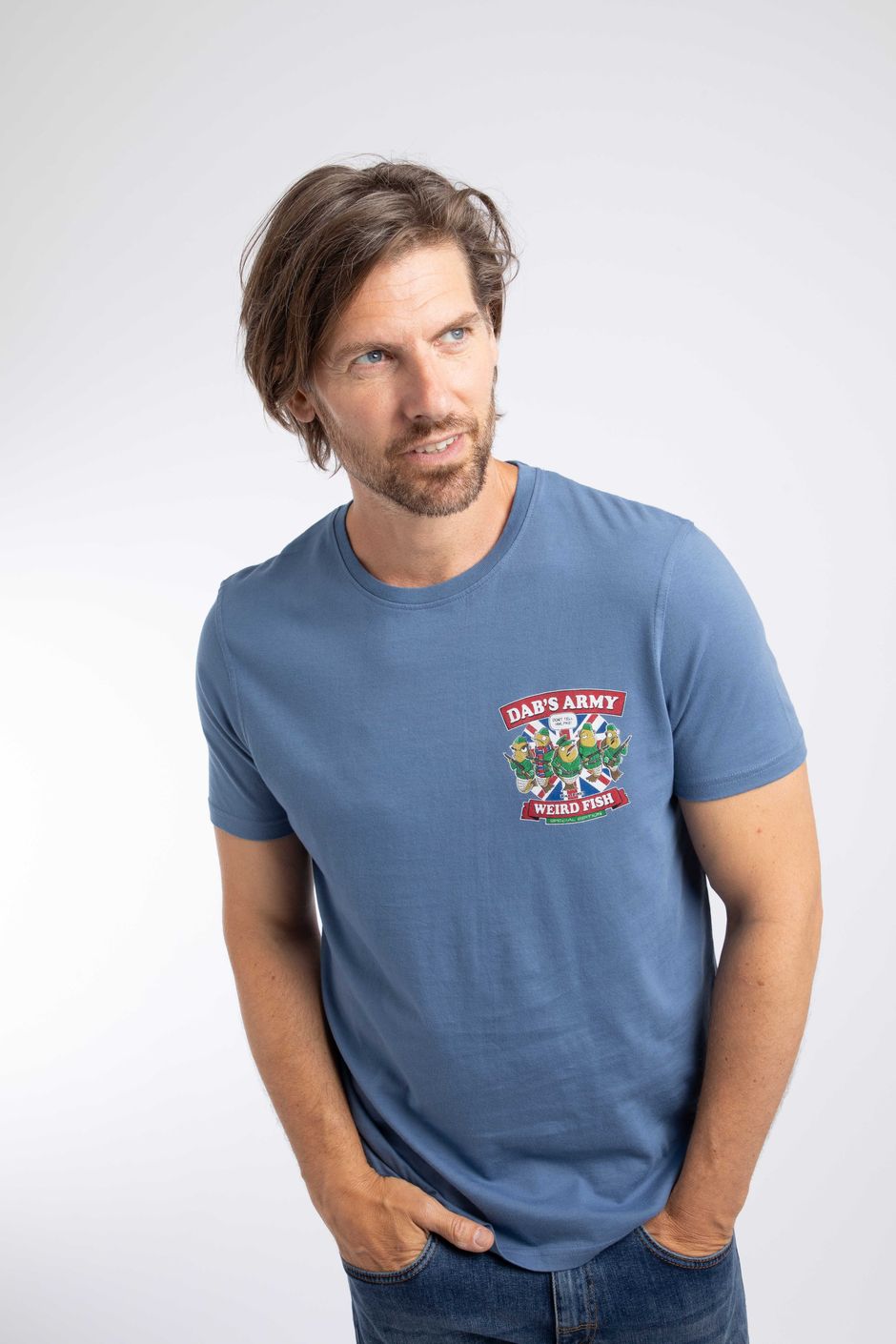 Dabs Army Back Print Artist T-Shirt Mid Blue