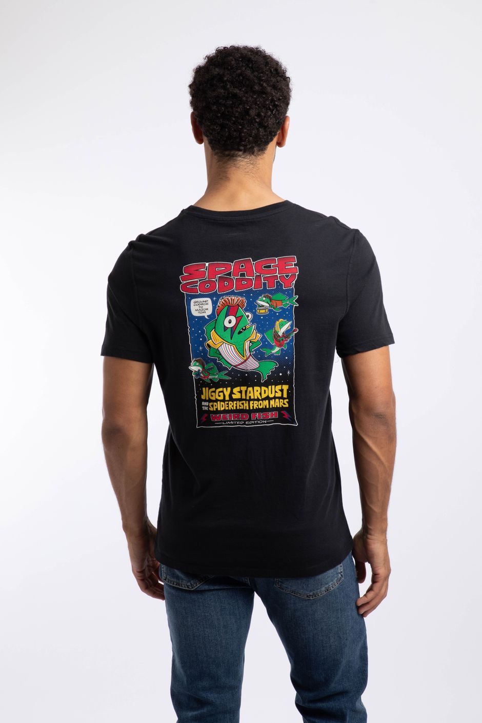 Space Coddity Back Print Artist T-Shirt Black