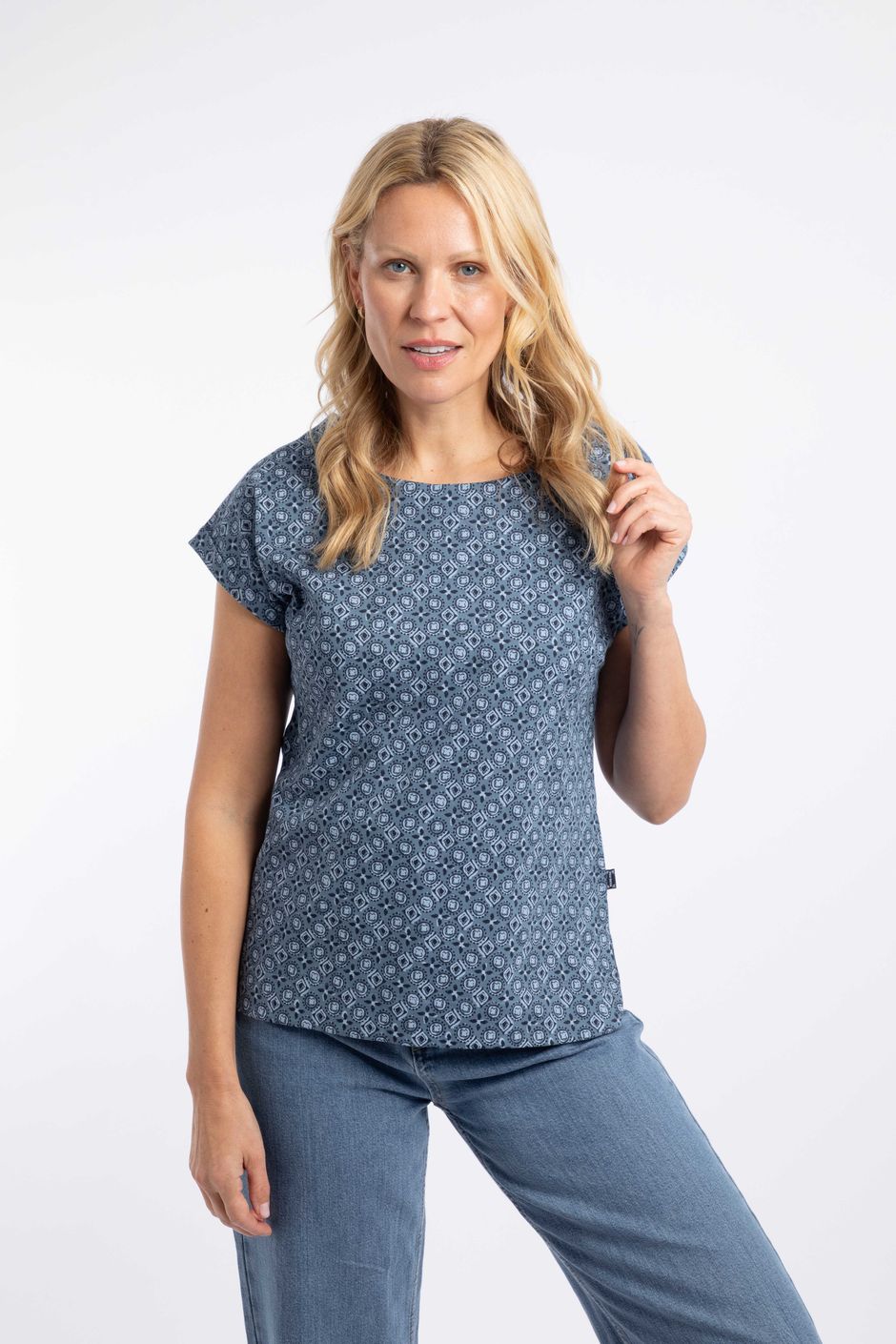 Paw Paw Printed Jersey T-Shirt Eclipse Blue