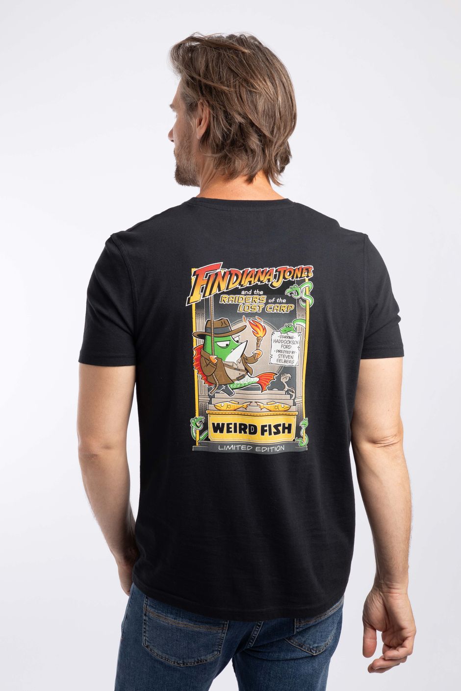 Findiana Jones Back Print Artist T-Shirt Black