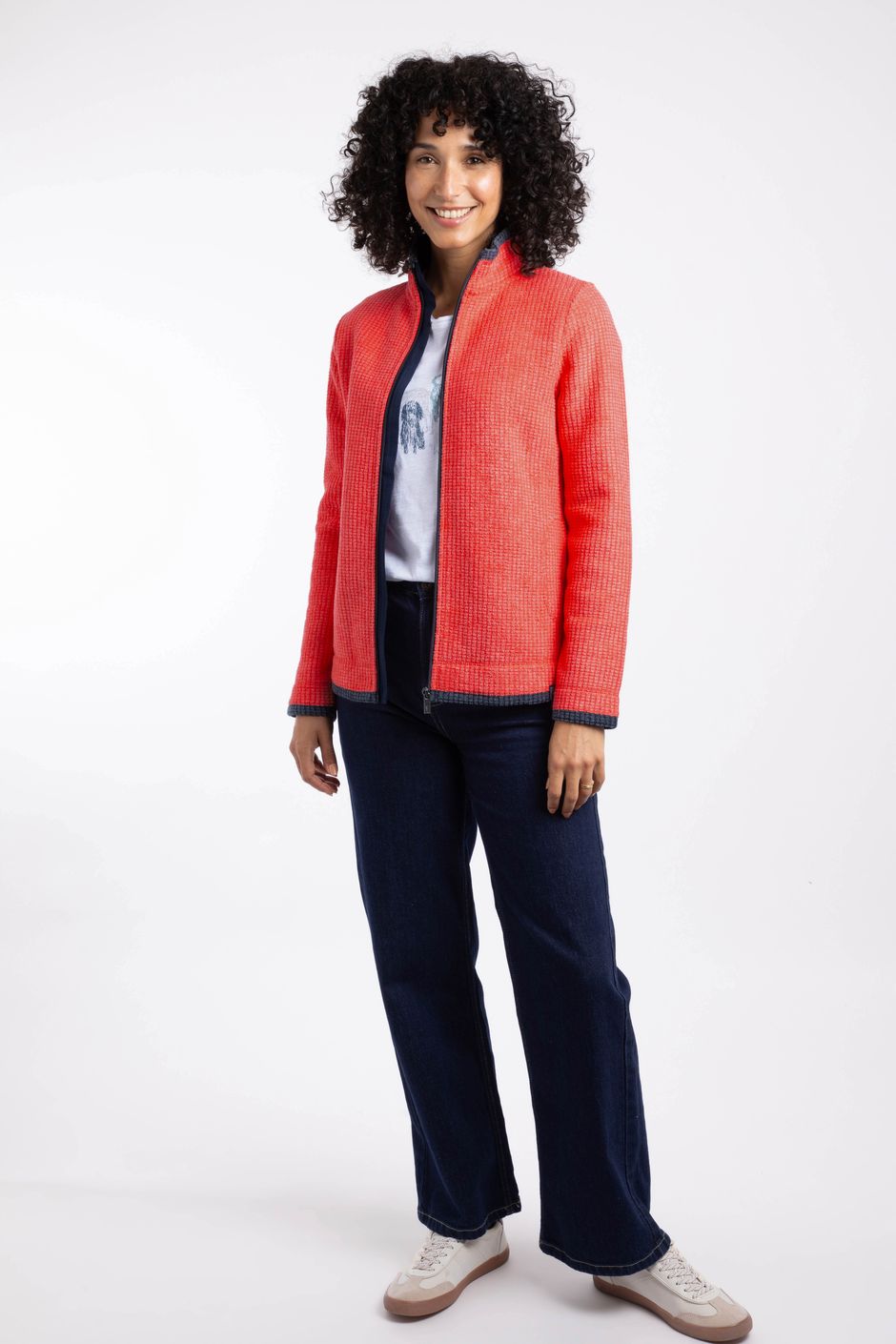 Ariana Full Zip Grid Fleece Acer Red