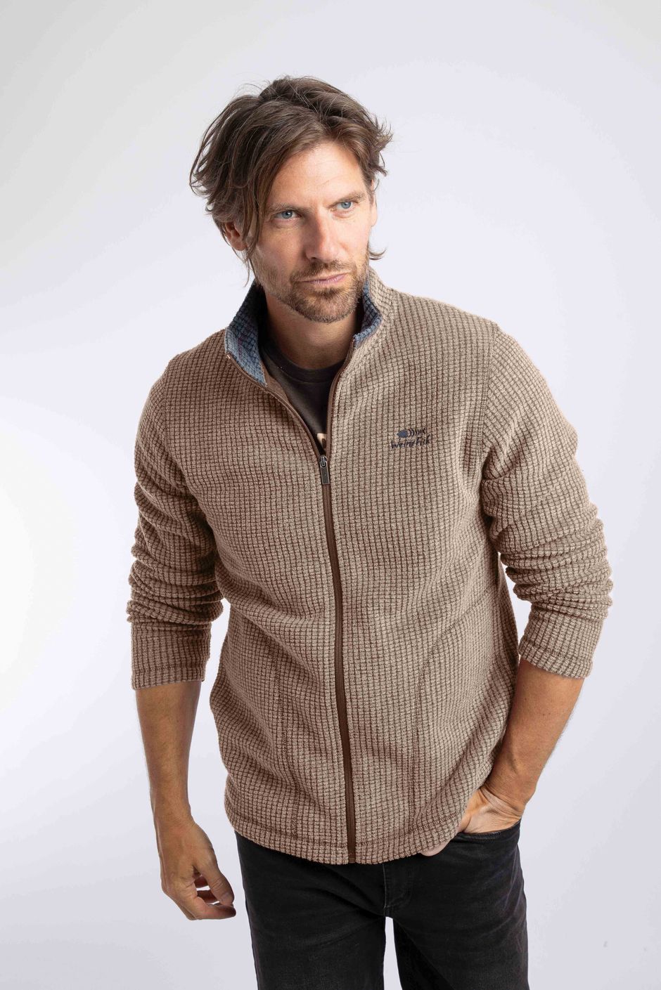 Shires Full Zip Grid Fleece Cola