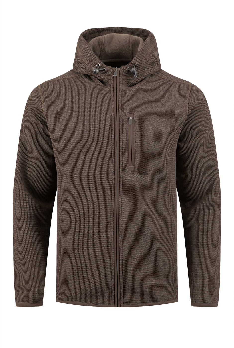 Lockie Full Zip Bonded Fleece Hoodie Coffee