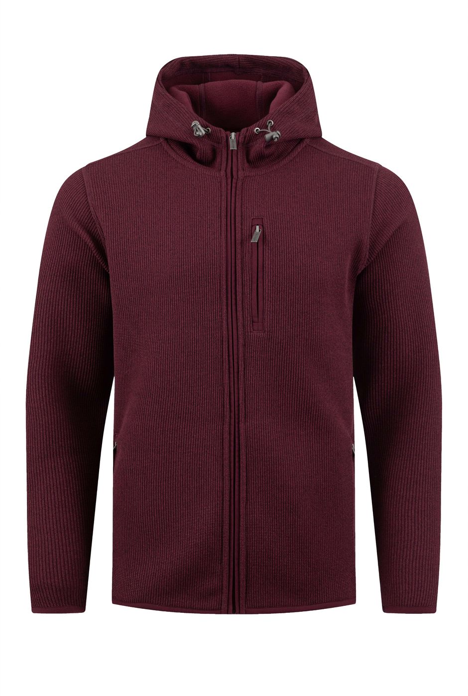 Lockie Full Zip Bonded Fleece Hoodie Dark Wine