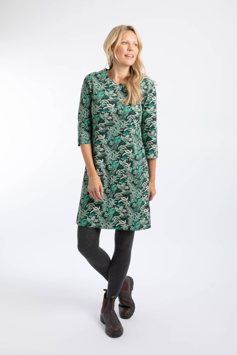 Starshine Printed Jersey Dress Laurel Green