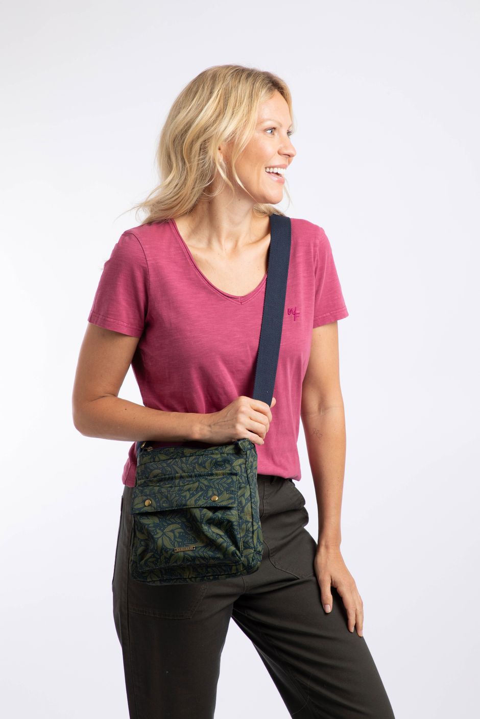 Kait Printed Cross Body Bag Cypress Green