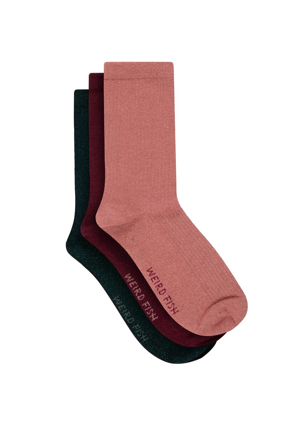 Electra Sparkle Ribbed Socks 3 Pack Red Grape