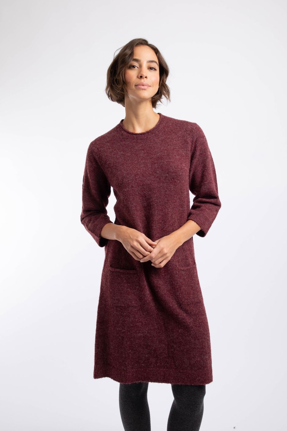 Astra Knitted Dress Deep Crimson