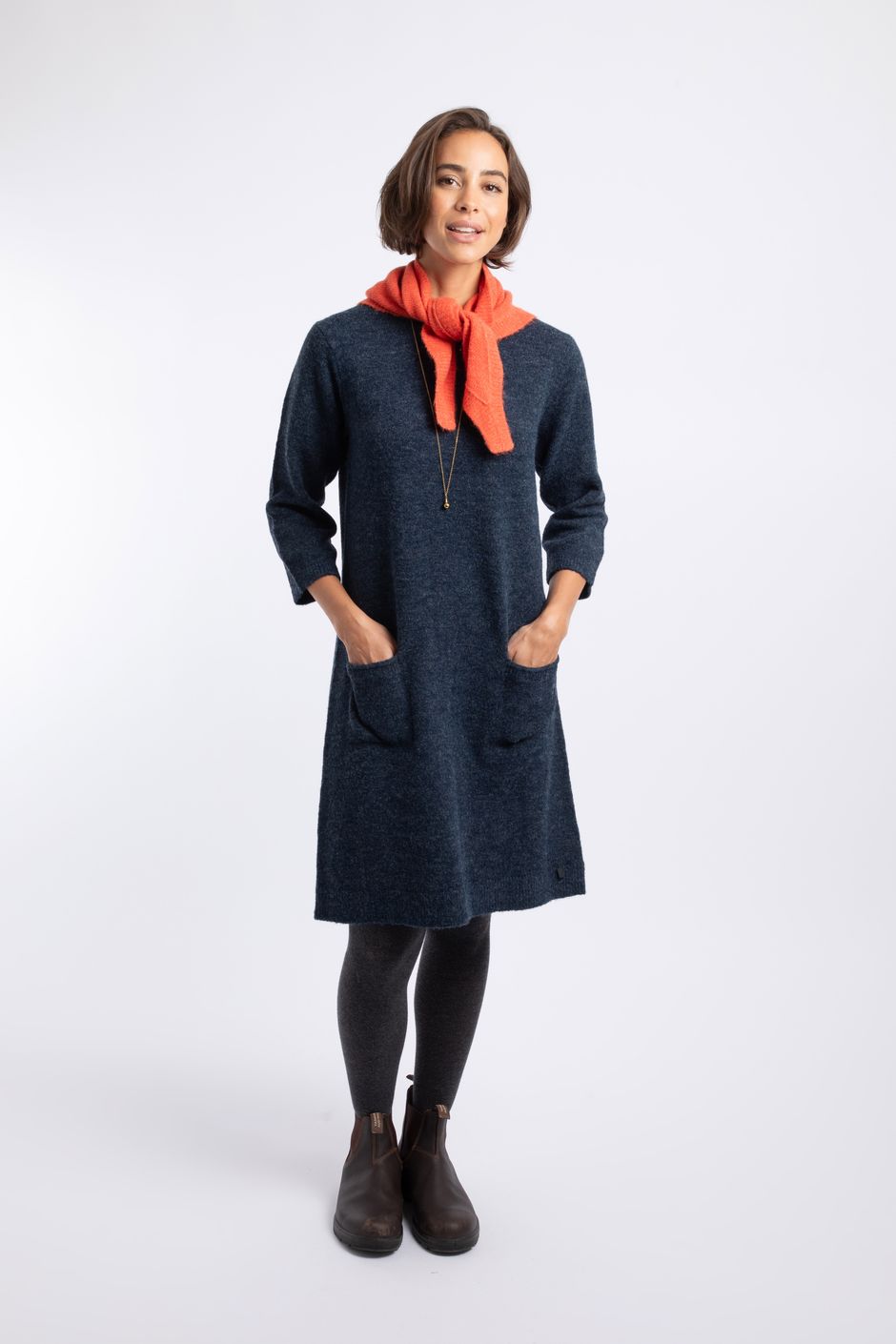 Astra Knitted Dress Navy
