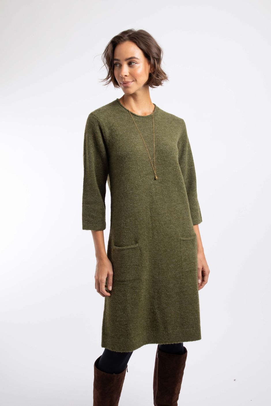 Astra Knitted Dress Winter Green