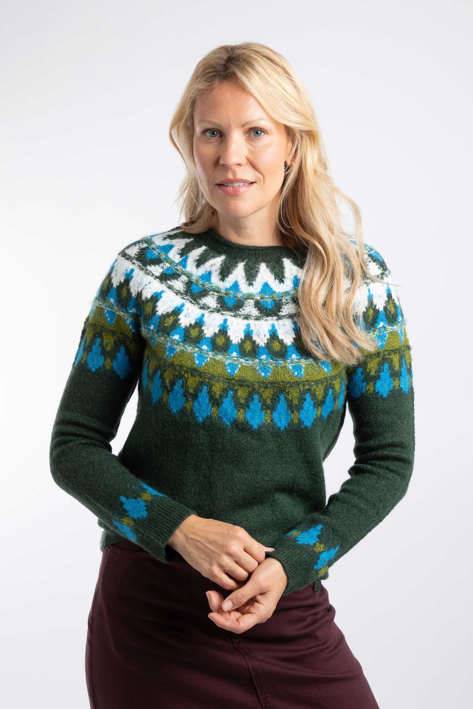 Lowell Fair Isle Jumper Bottle Green