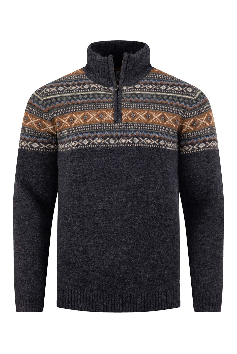 Larner 1/4 Zip Fair Isle Jumper Midnight