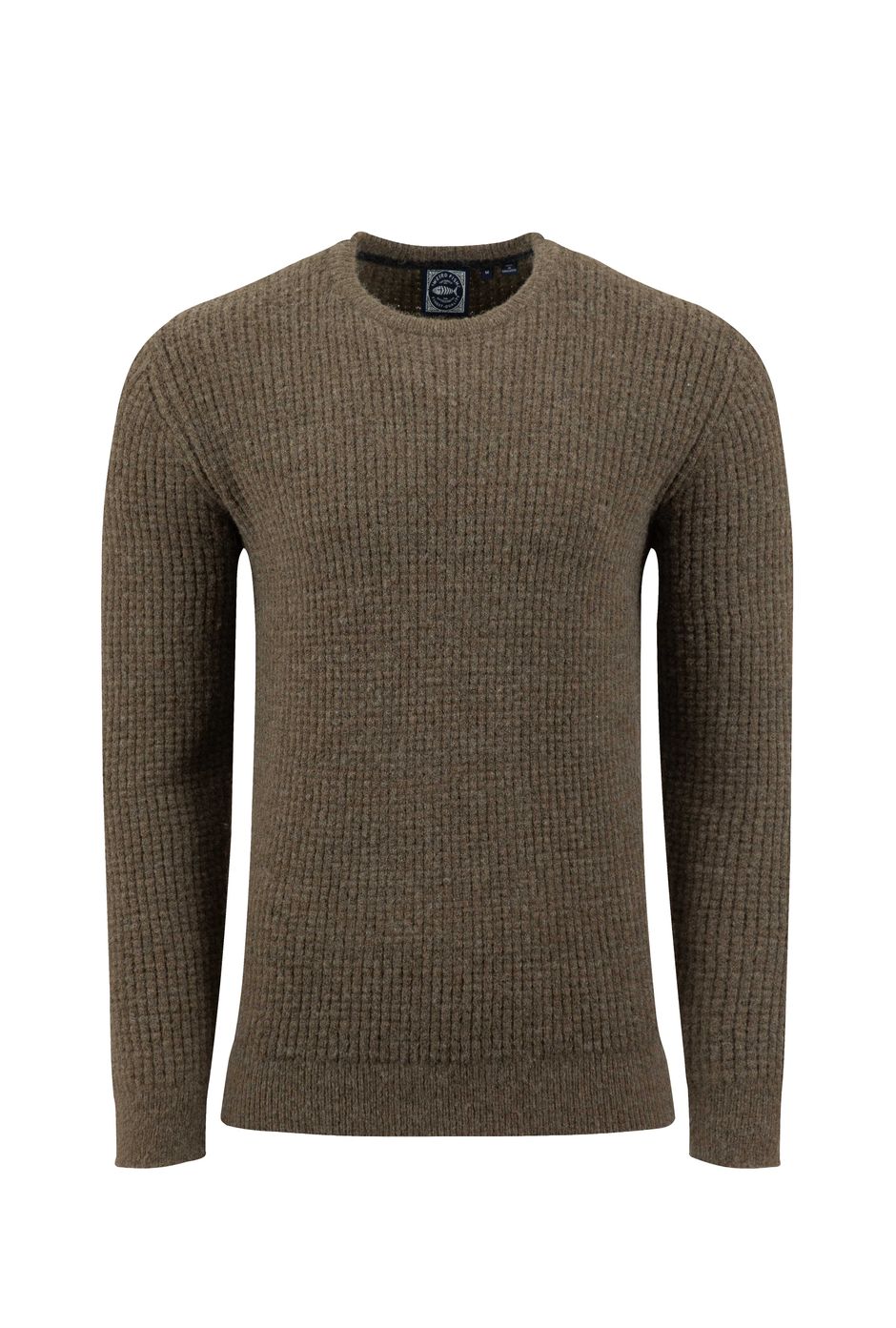 Lunan Square Knit Crew Neck Jumper Coffee