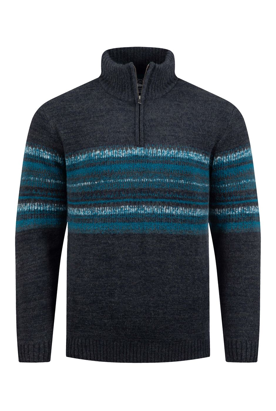Bertie Fair Isle 1/4 Zip Jumper Navy