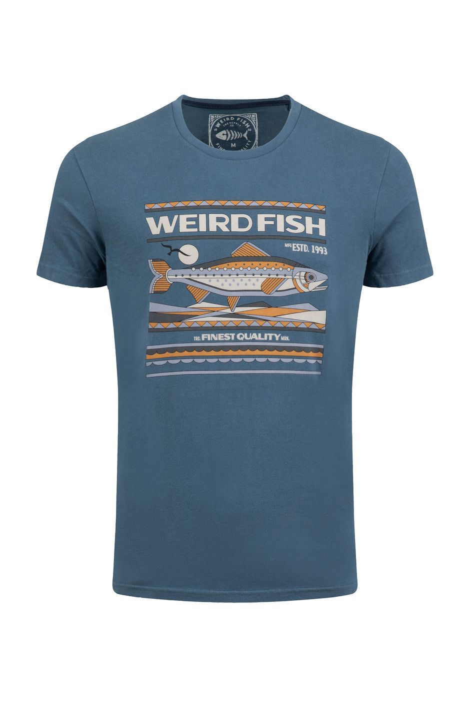 Big Fish Front Print Graphic T-Shirt Ash Blue