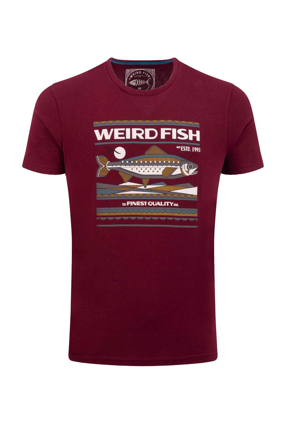 Big Fish Front Print Graphic T-Shirt Deep Crimson
