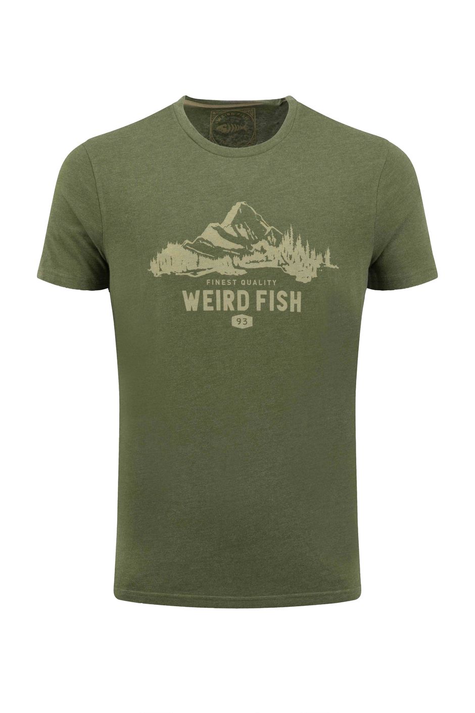 Mountain Peak Front Print Graphic T-Shirt Dark Olive