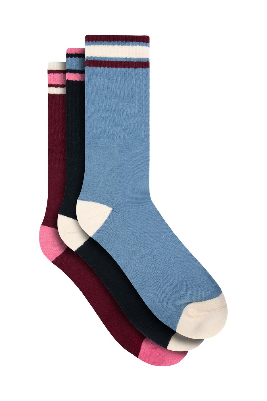 Dilki Striped Boot Socks 3 Pack Navy