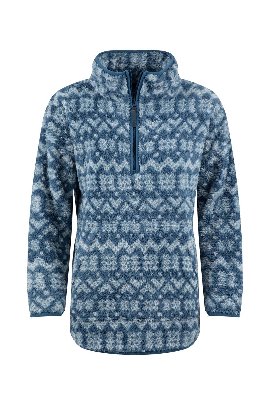 Pikard 1/4 Zip Printed Cosy Fleece Light Blue