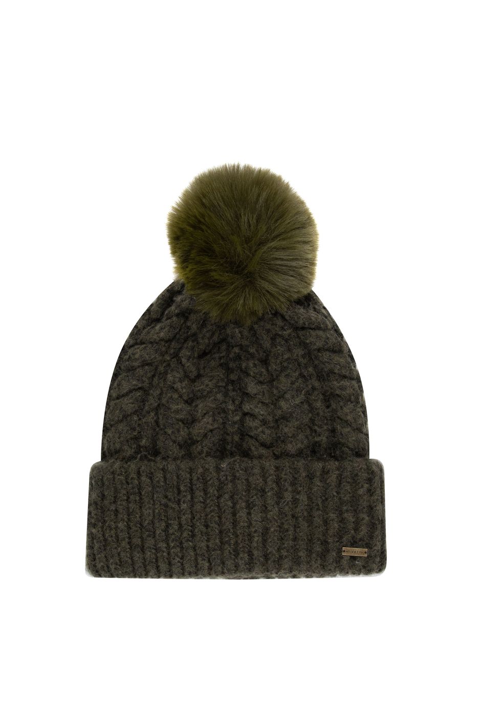 Allerton Cable Knit Bobble Hat Deep Lichen Green