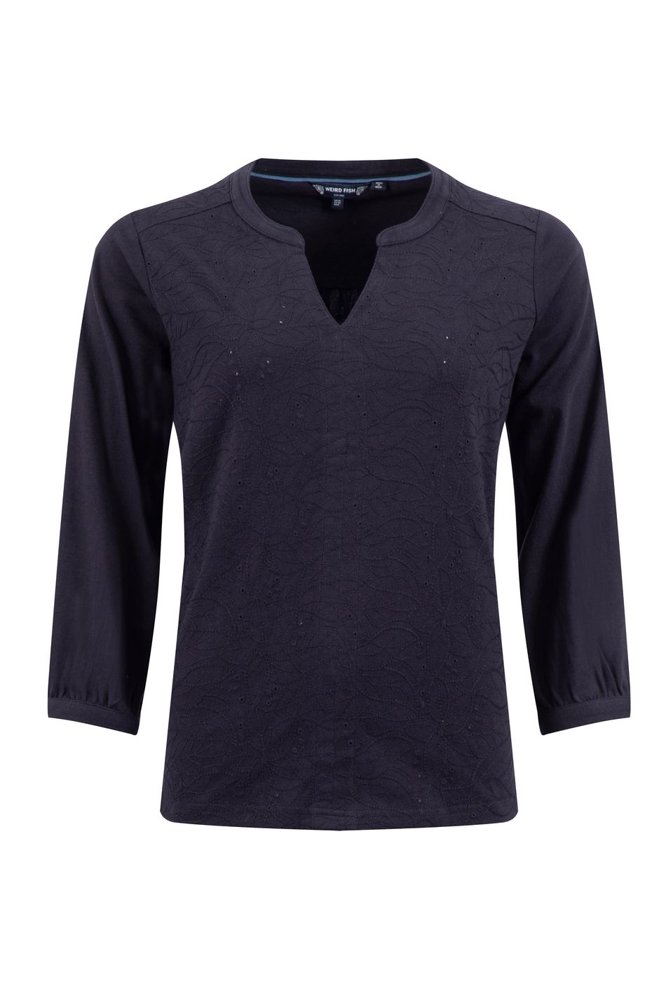 Mabel Broidery 3/4 Sleeve Top Midnight