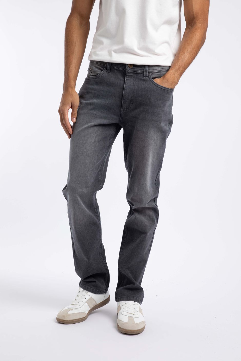 Eddie Straight Leg Denim Jeans Grey