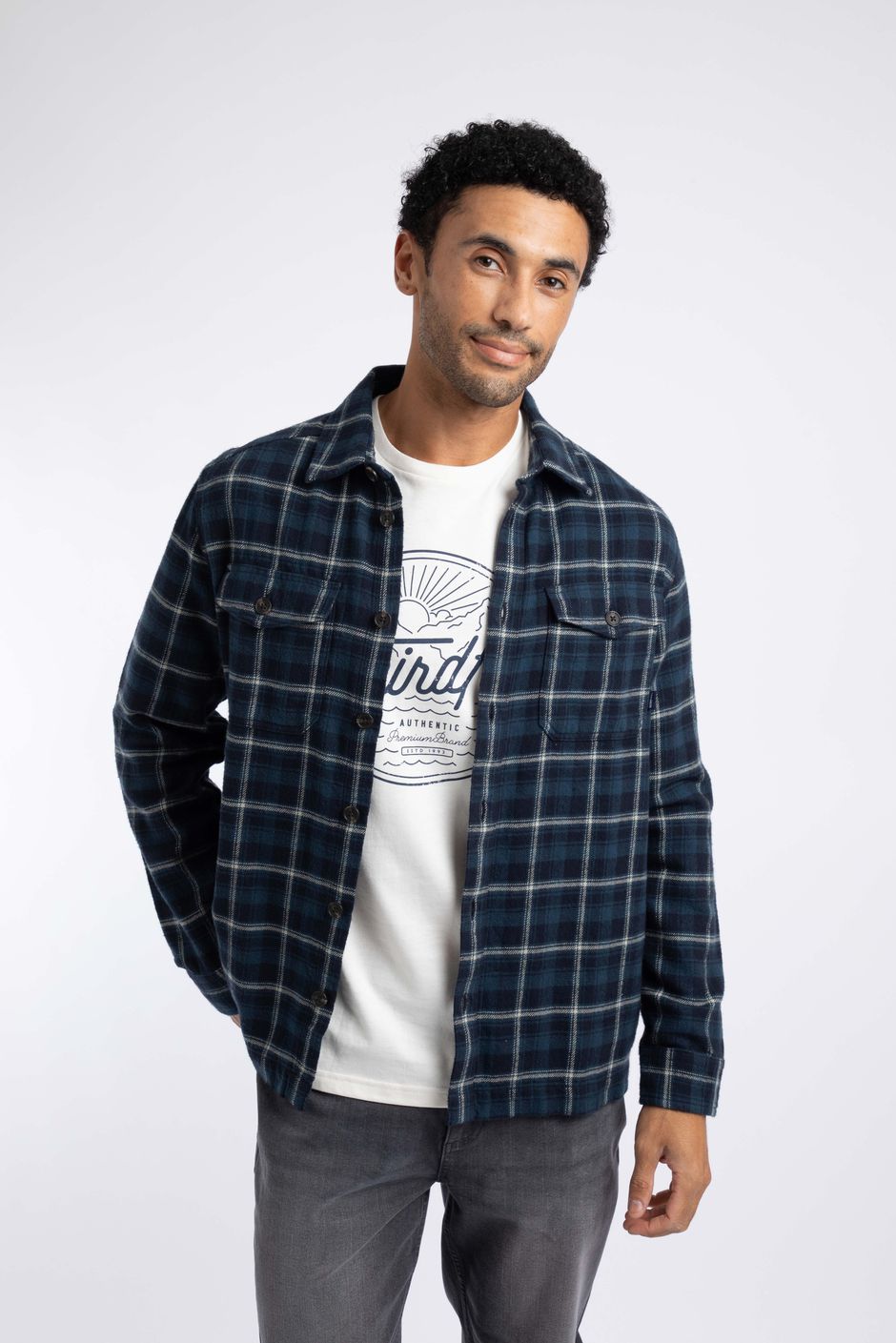 Bosco Checked Over Shirt Midnight