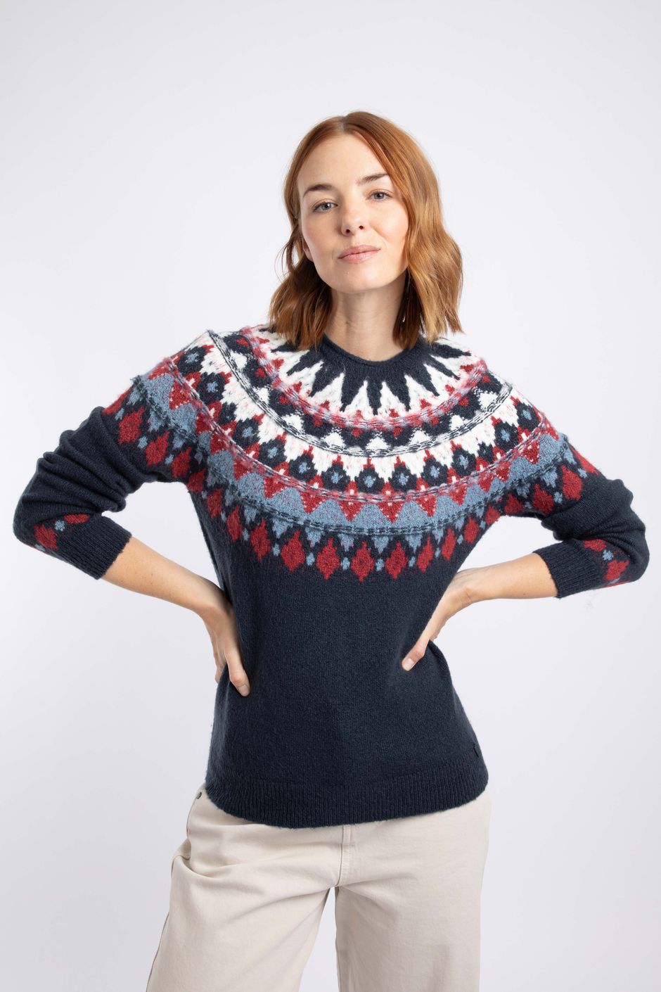 Lowell Fair Isle Jumper Navy