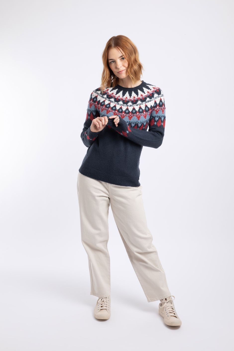 Unusual Fish Images Lowell Fair Isle Jumper Navy | Weird Fish