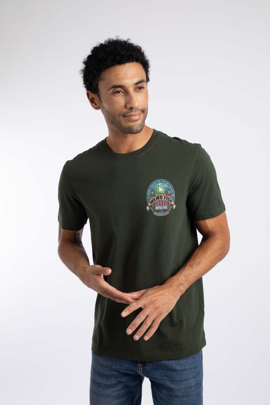 Beer Detector Back Print Artist T-Shirt Duck Green