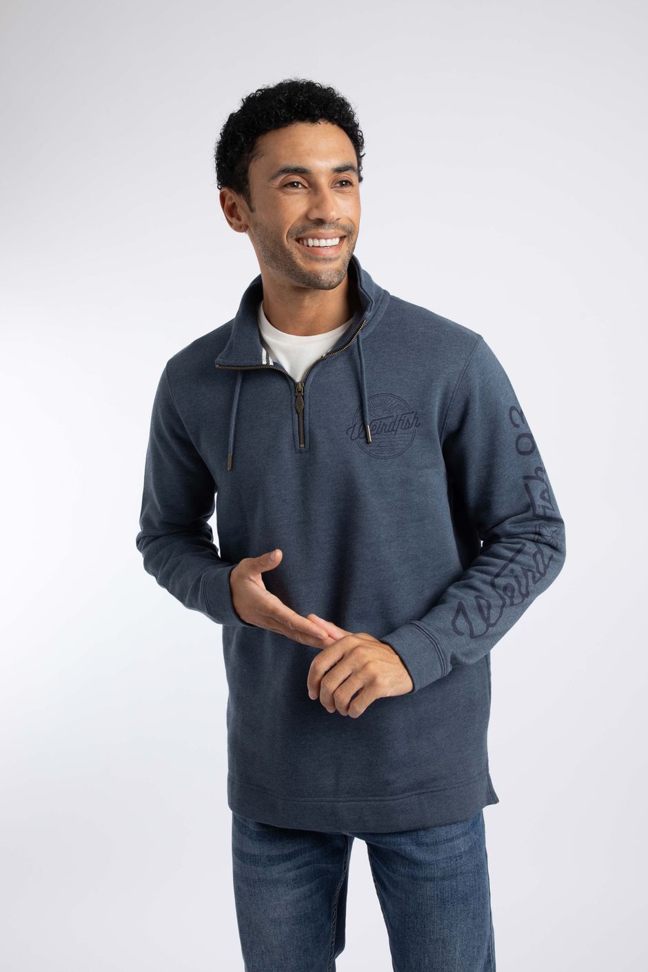 Oakville Graphic 1/4 Zip Sweatshirt Navy