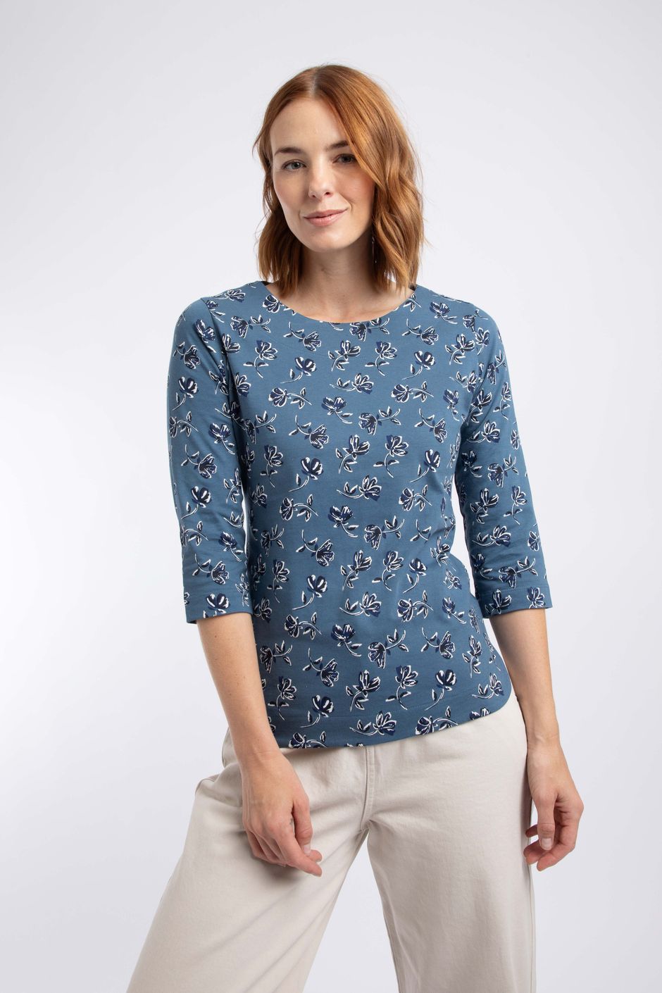 Rachel Printed Jersey T-Shirt Adriatic Blue