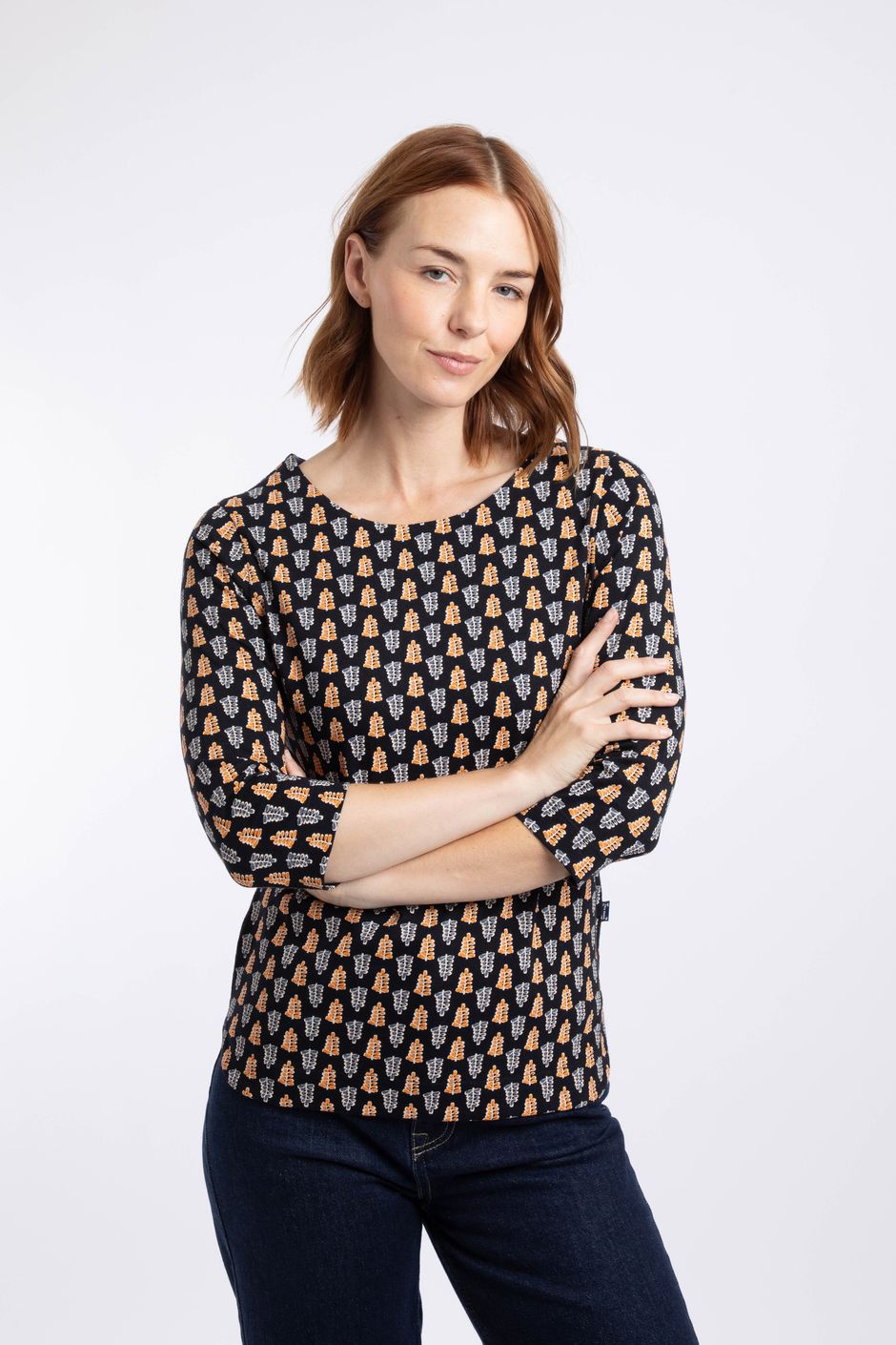 Rachel Printed Jersey T-Shirt Yellow Iris