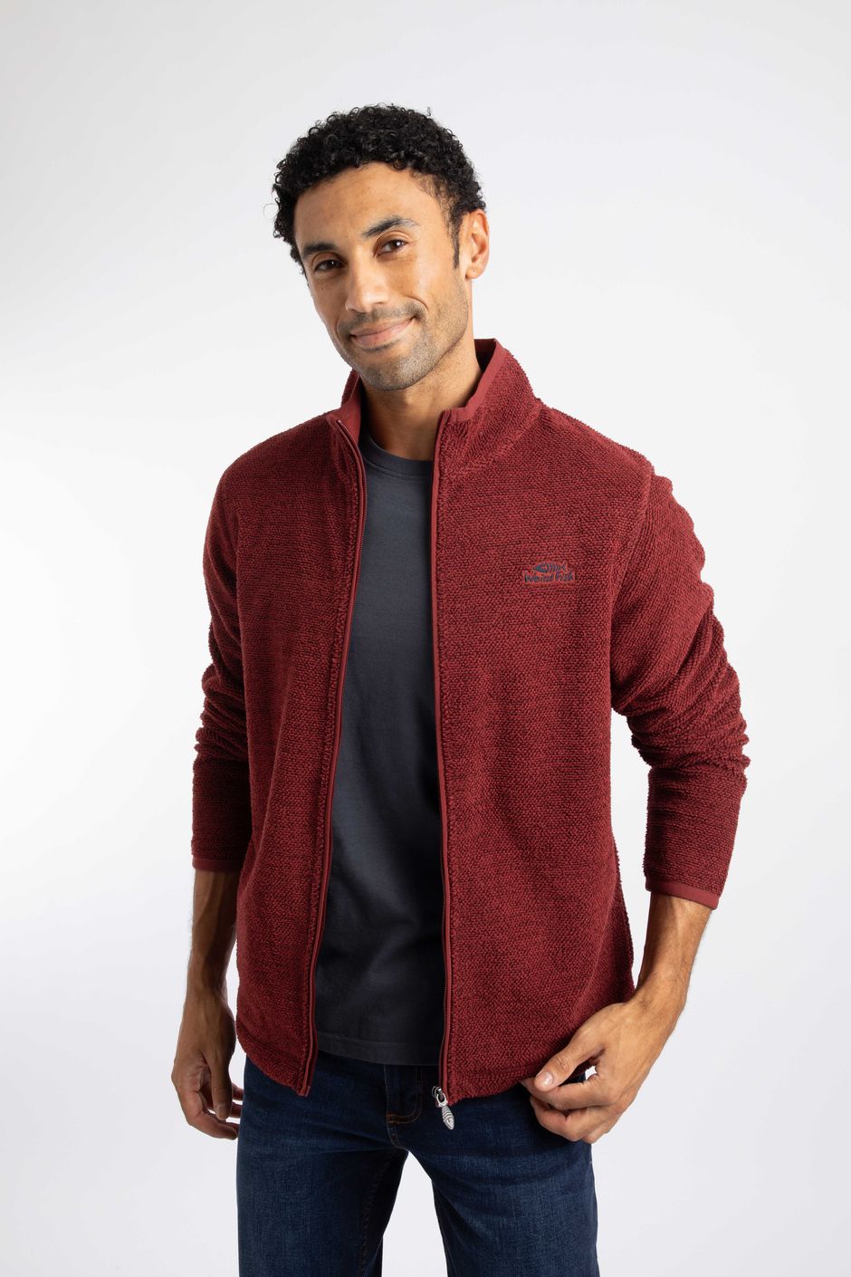 Merrill Full Zip Textured Fleece Barn Red