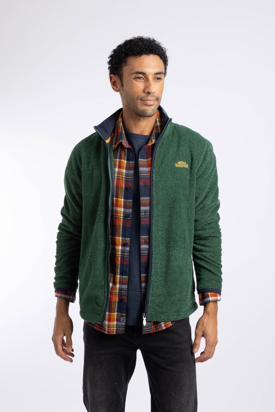 Merrill Full Zip Textured Fleece Laurel Green