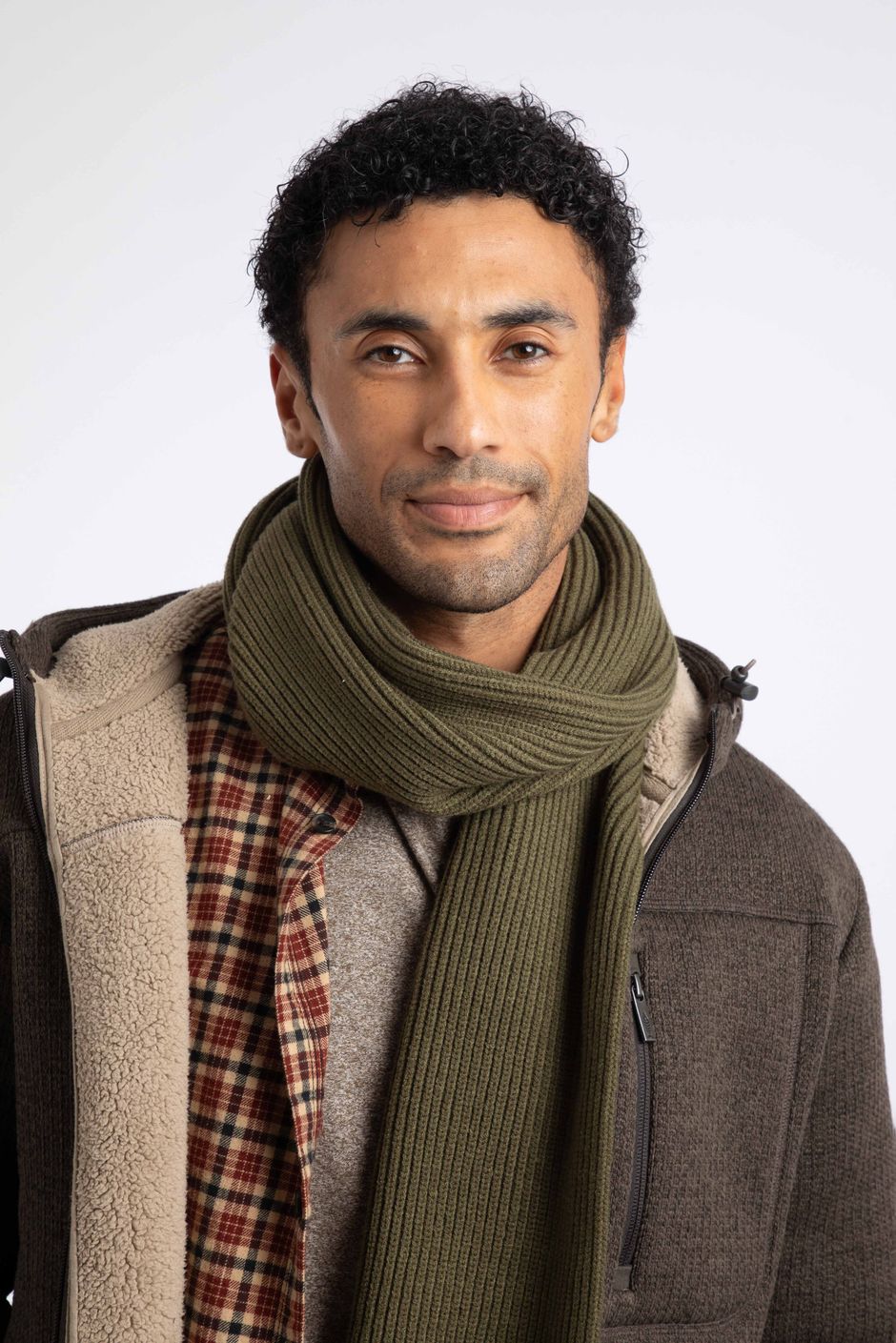 Stornoway Ribbed Scarf Winter Green