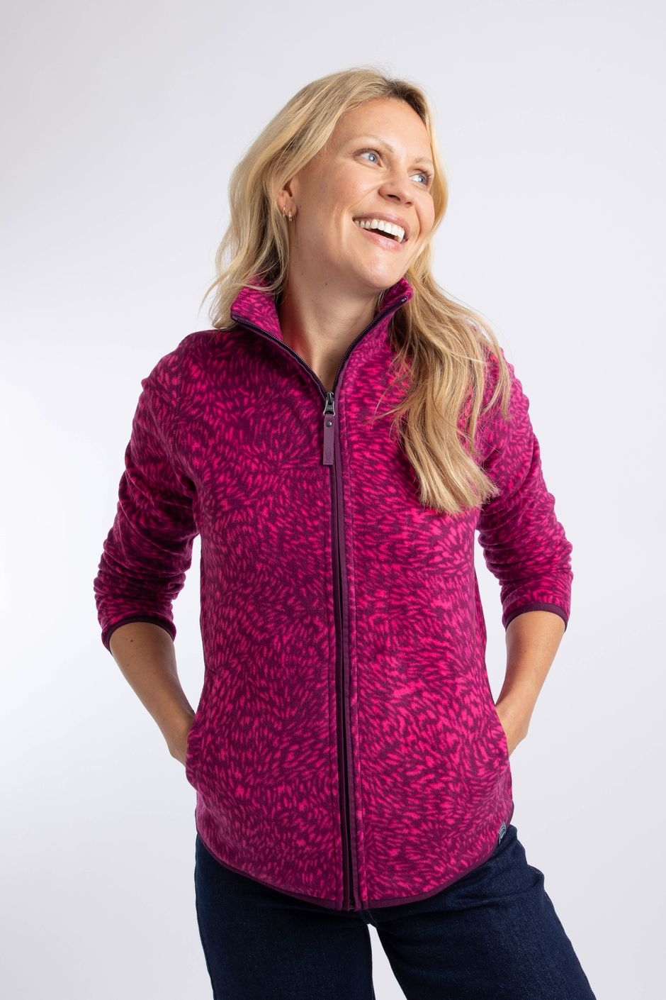 Rochelle Full Zip Printed Microfleece Purple Wine