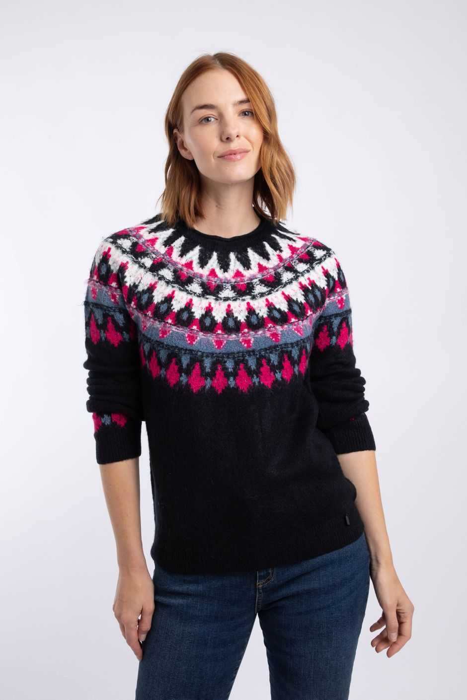 Lowell Fair Isle Jumper Dark Navy