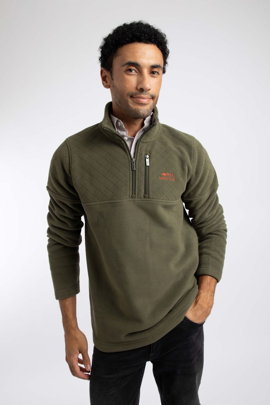 Oakmont 1/4 Zip Textured Fleece Winter Green