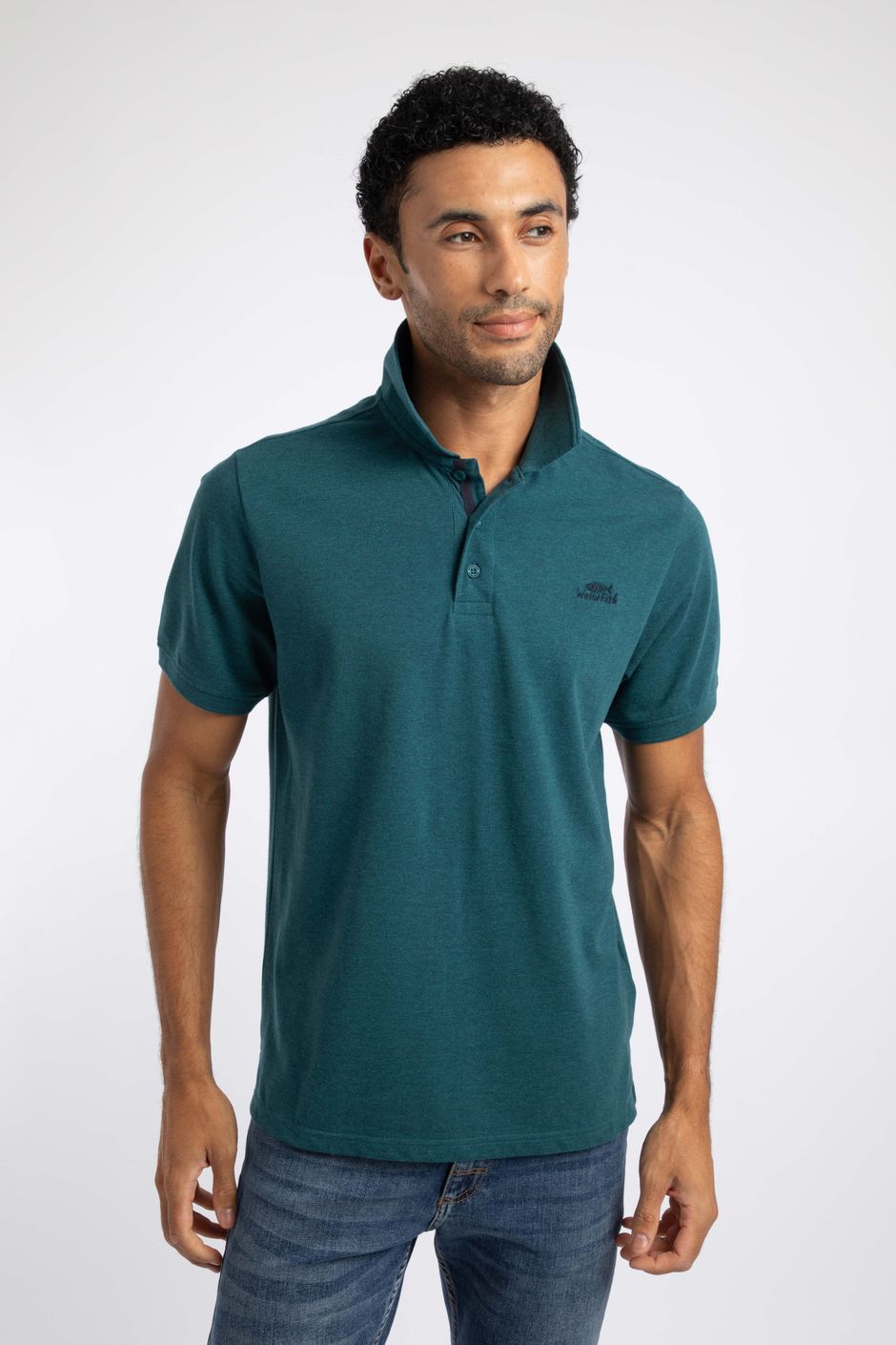 Bobby Melange Pique Polo Shirt Dark Sea