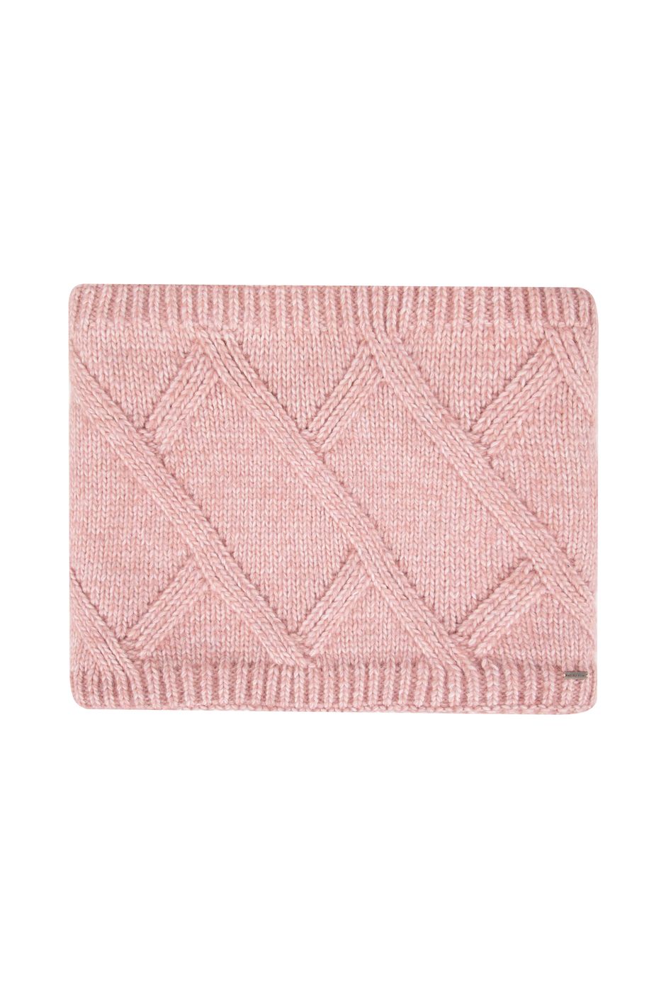 Candy Cable Knitted Faux Fur Lined Snood Rose Quartz