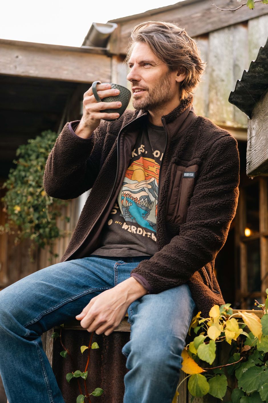 Fletcher Full Zip Borg Fleece Chocolate