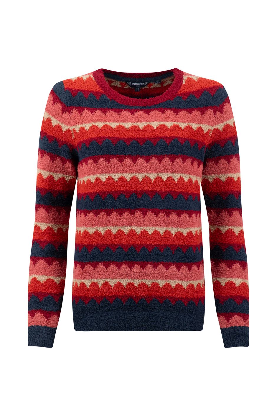 Tyla Cosy Patterned Knit Jumper Antique Cherry
