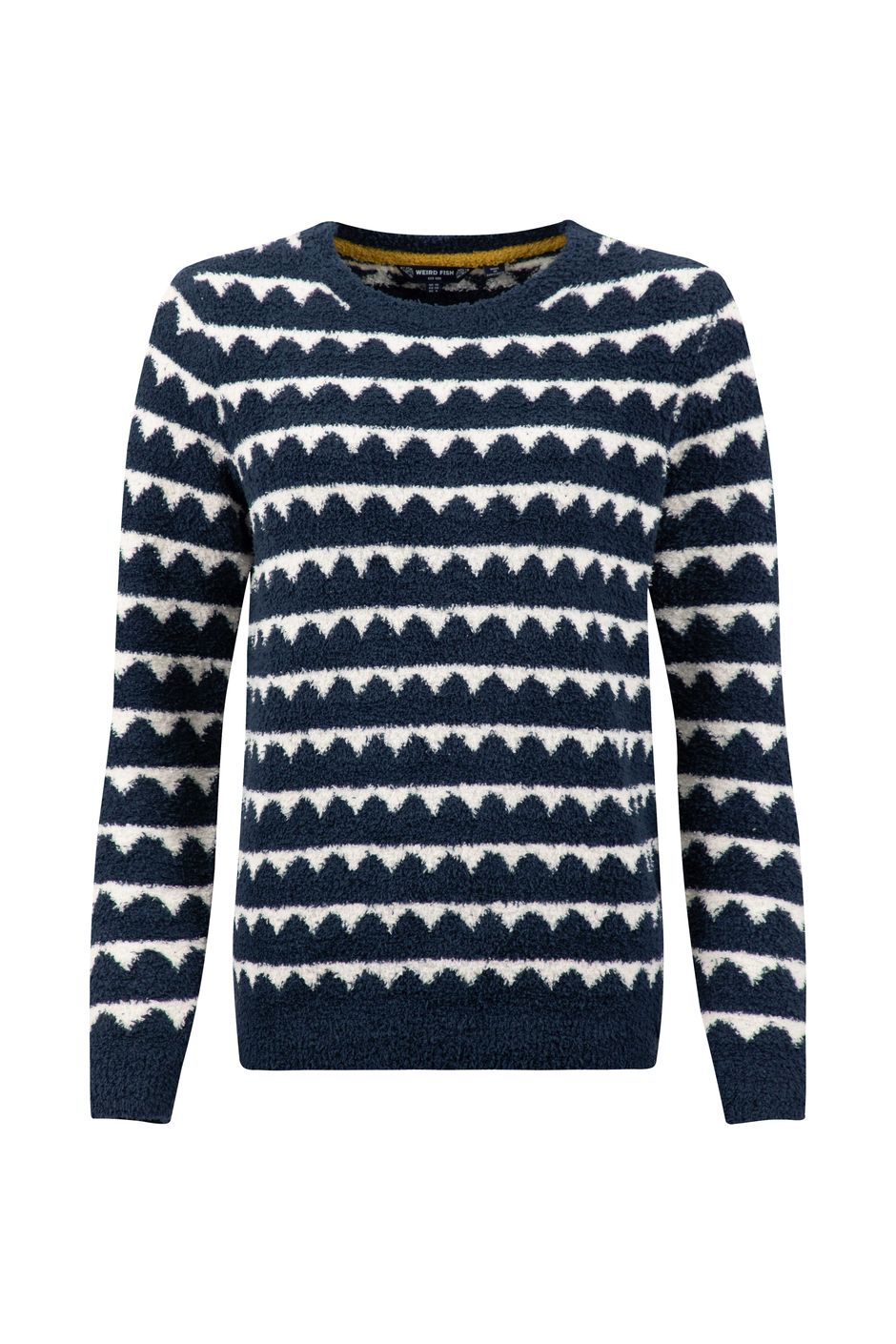 Tyla Cosy Patterned Knit Jumper Navy