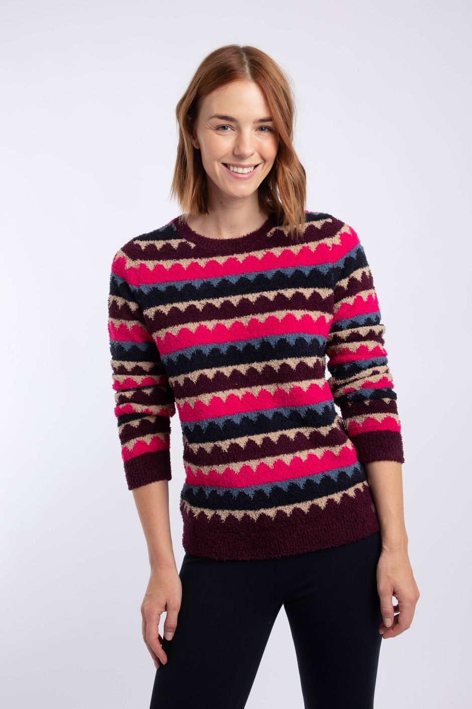 Tyla Cosy Patterned Knit Jumper Port